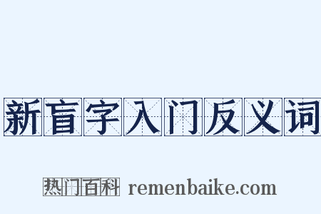 新盲字入门反义词是什么意思的图片